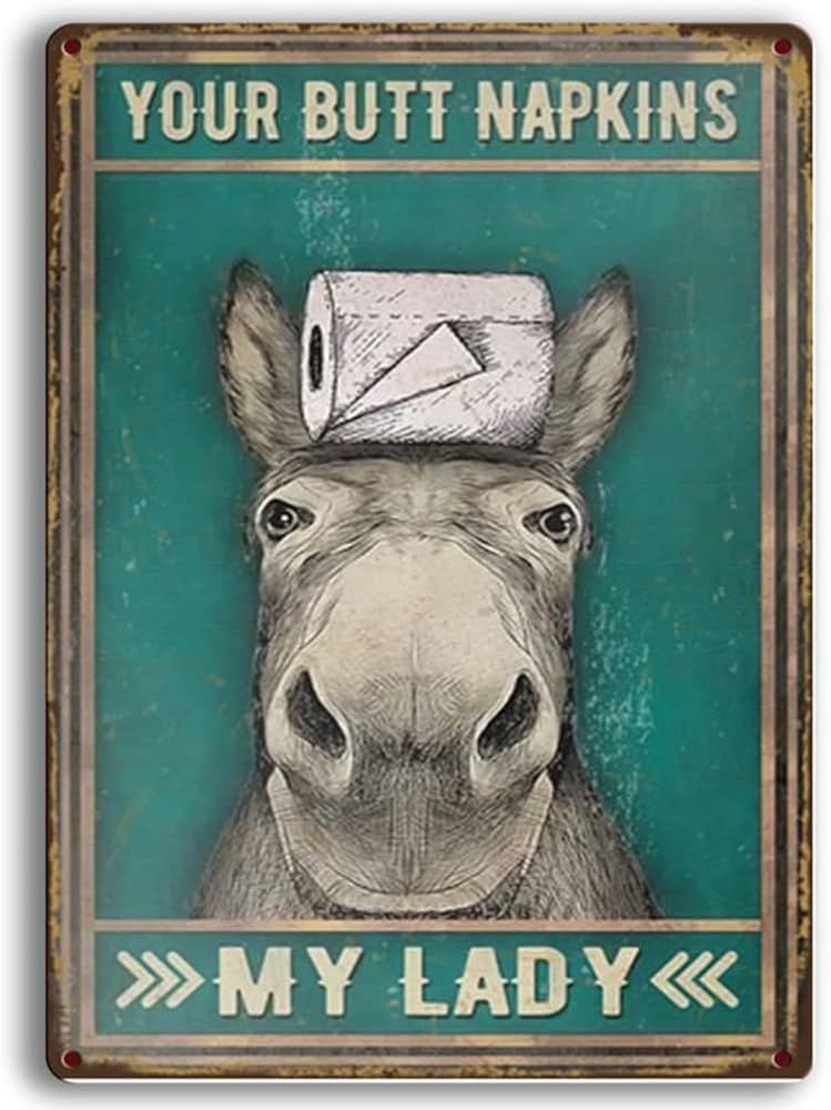 Amazon.co.jp: メタルサイン ヴィンテージ ロバ - 面白いロバ ブリキ